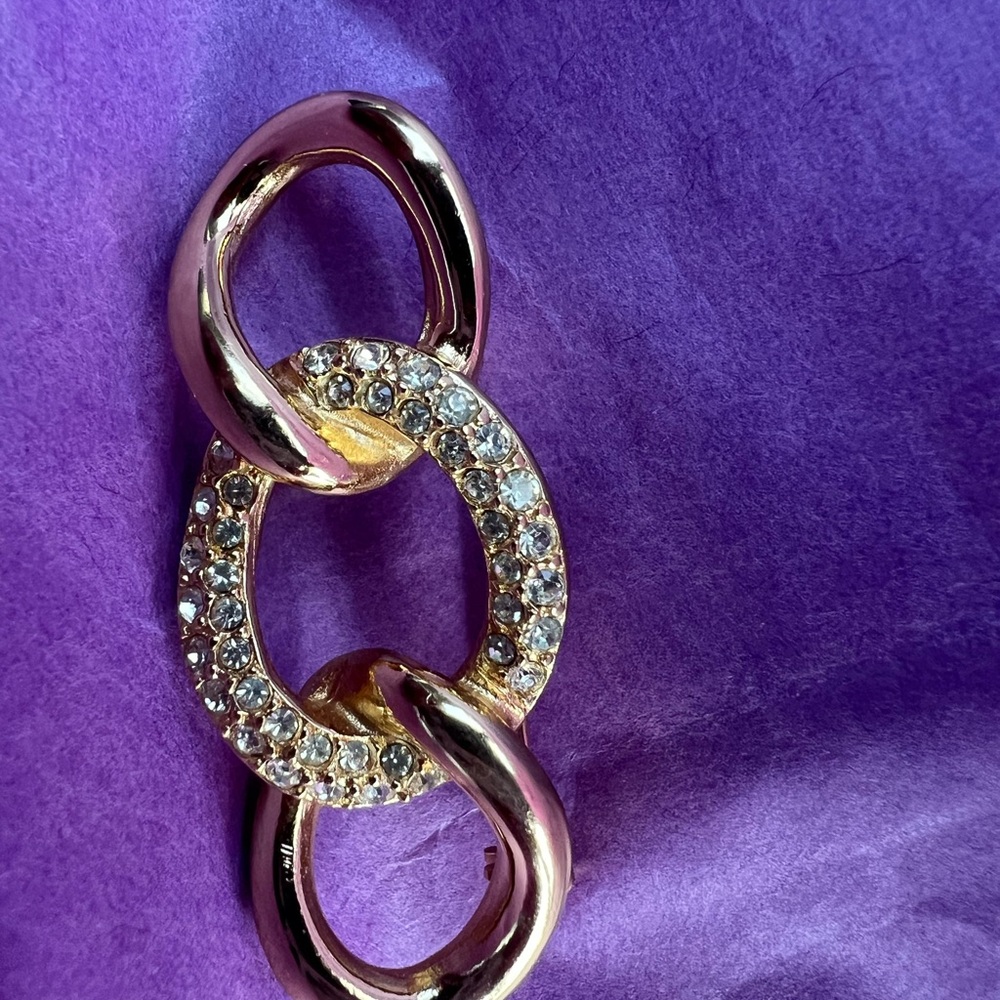 Christian Dior - Gold  Tone and  Crystals  Brooch